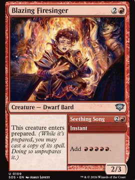 Blazing Firesinger (SOS-109) - Secrets of Strixhaven