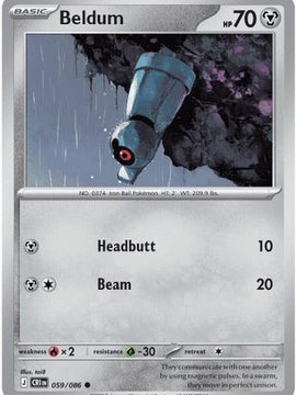 Beldum 59 - ME04 Chaos Rising Reverse Holofoil