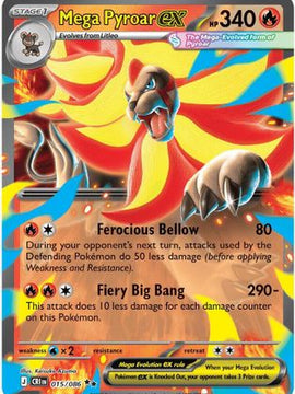 Mega Pyroar ex - 015/086 15 - ME04 Chaos Rising Holofoil