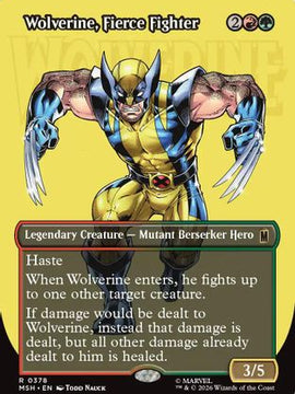 Wolverine, Fierce Fighter (Borderless) (MSH-378) - Marvel Super Heroes
