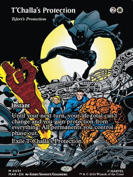 T'Challa's Protection - Teferi's Protection (Borderless) (MAR-051) - Marvel Universe Eternal-Legal