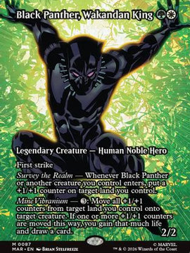 Black Panther, Wakandan King (Borderless) (MAR-087) - Marvel Universe Eternal-Legal Foil