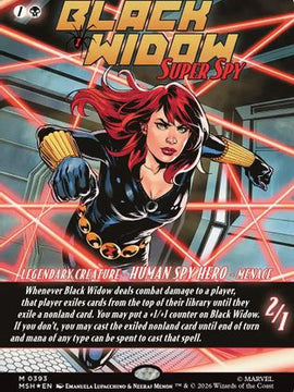 Black Widow, Super Spy (Borderless) (0393) (MSH-393) - Marvel Super Heroes Foil