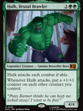 Hulk, Brutal Brawler (MSC-833) - Commander: Marvel Super Heroes