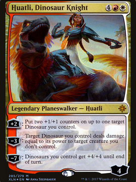 Huatli, Dinosaur Knight (XLN-285) - Ixalan Foil