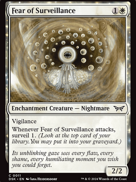 Fear of Surveillance (DSK-011) - Duskmourn: House of Horror: (nyxtouched)