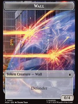 Wall // Moloid Double-Sided Token (MSH-1 // 13) - Marvel Super Heroes Foil