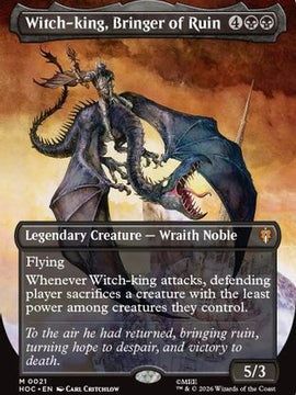 Witch-king, Bringer of Ruin (Borderless) (HOC-021) - The Hobbit: Eternal-Legal Foil
