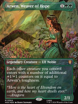 Arwen, Weaver of Hope (Borderless) (Surge Foil) (HOC-064) - The Hobbit: Eternal-Legal Foil