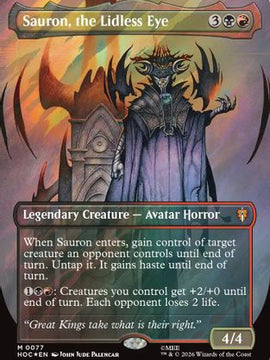 Sauron, the Lidless Eye (Borderless) (Surge Foil) (HOC-077) - The Hobbit: Eternal-Legal