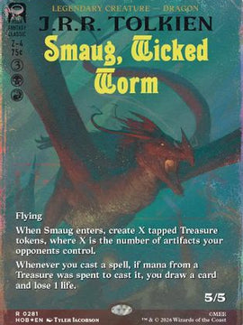 Smaug, Wicked Worm (Borderless) (Surge Foil) (HOB-281) - The Hobbit Foil