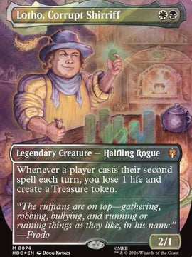 Lotho, Corrupt Shirriff (Borderless) (Surge Foil) (HOC-074) - The Hobbit: Eternal-Legal Foil
