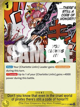 Don't you know that even in the cruel world of pirates there's still a code of honor?!! (OP17-115) - The World's Strongest Warriors Foil