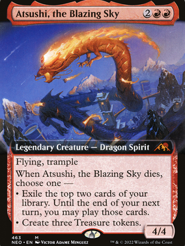Atsushi, the Blazing Sky (NEO-463) - Kamigawa: Neon Dynasty: (Extended Art)