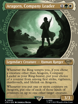 Aragorn, Company Leader (LTR-808) - The Lord of the Rings: Tales of Middle-earth: (Showcase) (Borderless) Foil