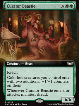 Curator Beastie (DSC-058) - Duskmourn: House of Horror Commander: (Extended Art)