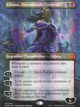 Liliana, Dreadhorde General (FDN-419) - Foundations (Borderless) Foil