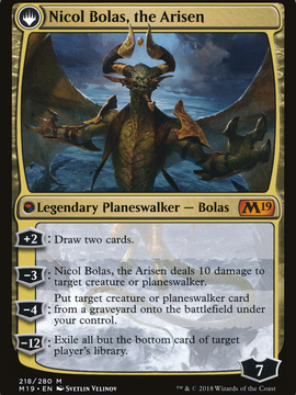 Nicol Bolas, the Ravager // Nicol Bolas, the Arisen (M19-218) - Core Set 2019: (originpwdfc)