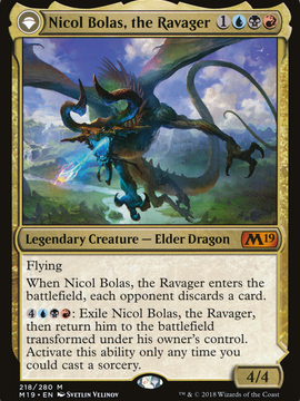 Nicol Bolas, the Ravager // Nicol Bolas, the Arisen (M19-218) - Core Set 2019: (originpwdfc)