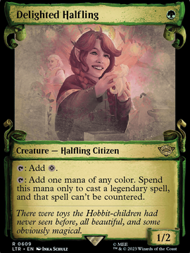 Delighted Halfling (LTR-609) - The Lord of the Rings: Tales of Middle-earth: (Showcase) Foil
