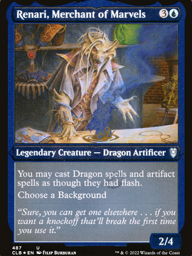 Renari, Merchant of Marvels (CLB-487) - Commander Legends: Battle for Baldur's Gate Etched Foil