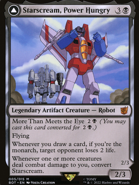 Starscream, Power Hungry // Starscream, Seeker Leader (BOT-005) - Transformers: (convertdfc) Foil