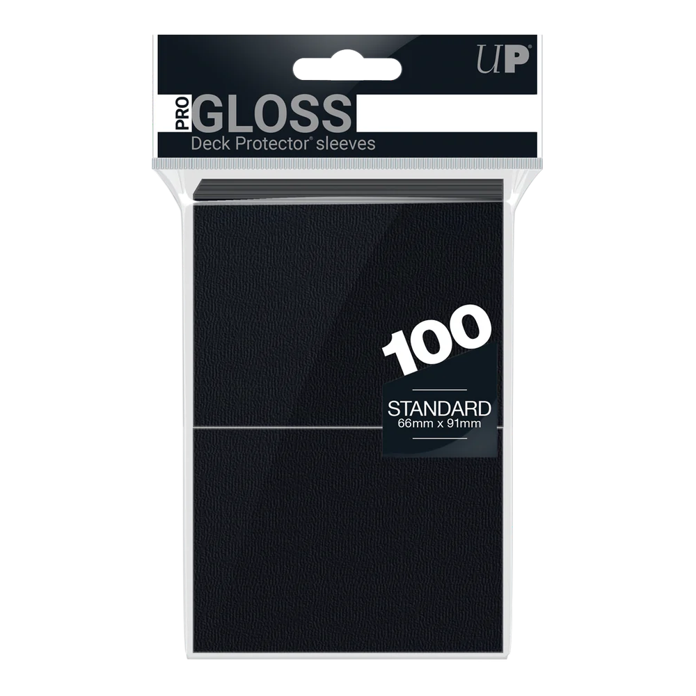 Ultra Pro - Gloss Standard Deck Protector Sleeves - 100 Count - Black