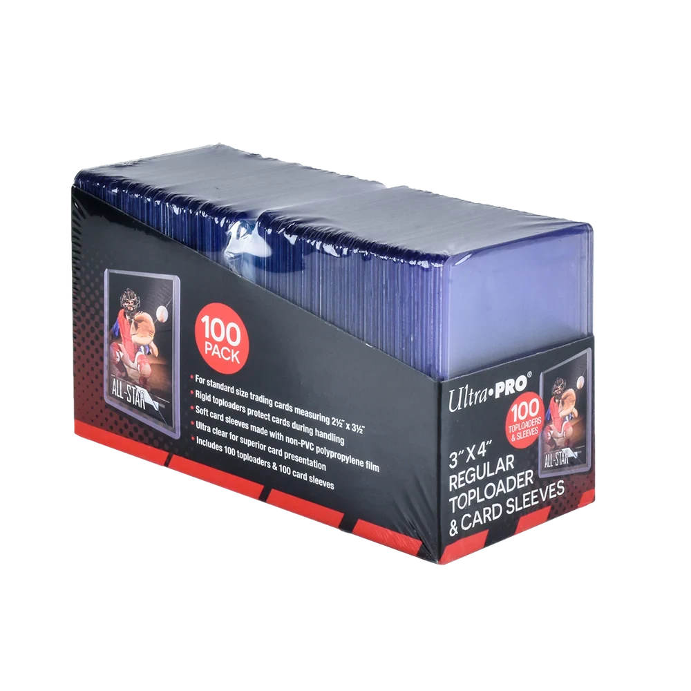 3" x 4" Clear Regular Toploaders and Soft Sleeves Bundle (100ct) for Standard Size Cards