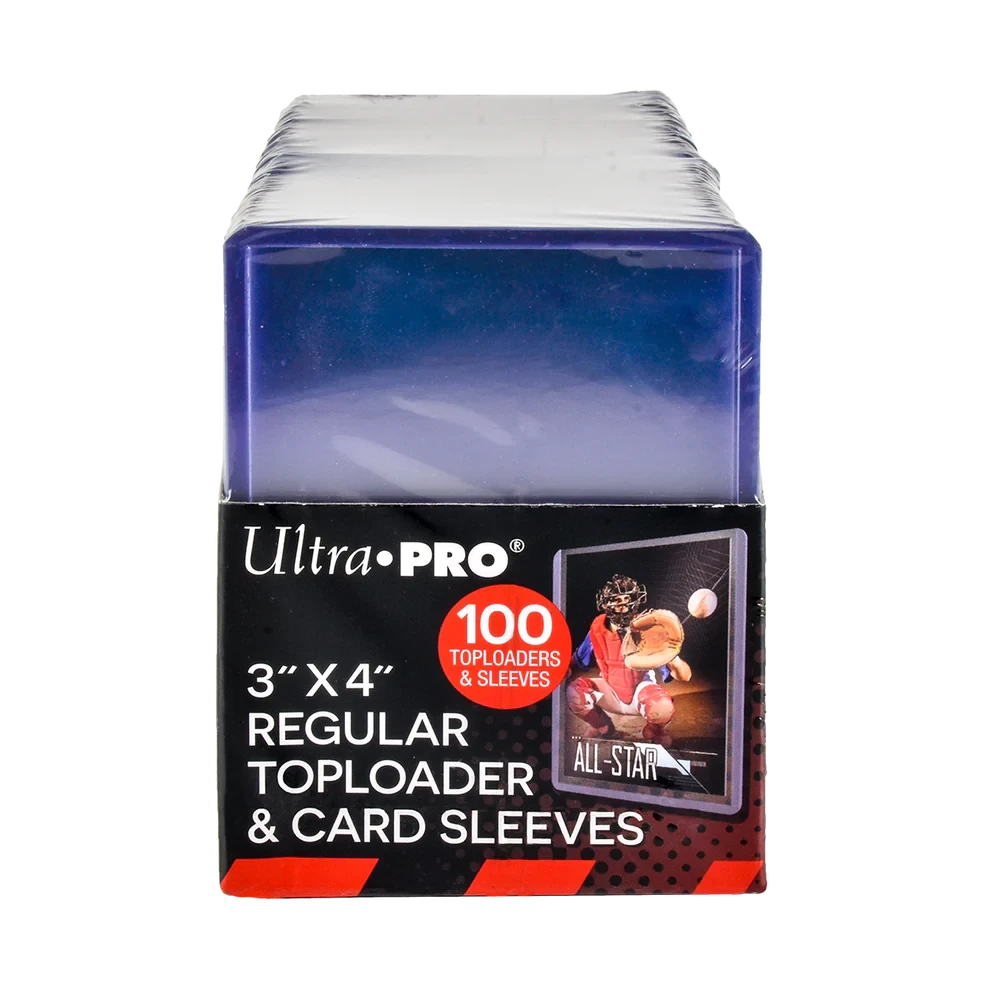 3" x 4" Clear Regular Toploaders and Soft Sleeves Bundle (100ct) for Standard Size Cards