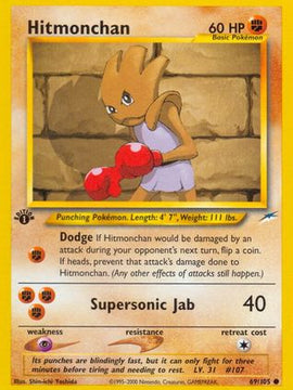 Hitmonchan (69/105) [Neo Destiny 1st Edition]