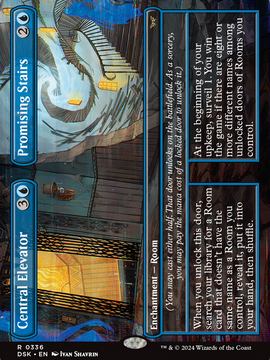 Central Elevator // Promising Stairs (DSK-336) - Duskmourn: House of Horror (Borderless)