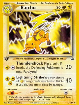 Raichu (21/64) [Neo Revelation 1st Edition]