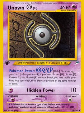 Unown [H] (28/105) [Neo Destiny 1st Edition]