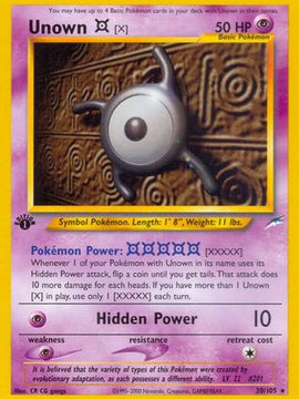 Unown [X] (30/105) [Neo Destiny 1st Edition]