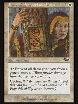 Rune of Protection: Green (USG-038) - Urza's Saga