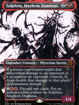 Solphim, Mayhem Dominus (ONE-312) - Phyrexia: All Will Be One: (Showcase) (Borderless)