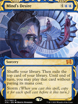 Mind's Desire (STA-017) - Strixhaven Mystical Archive: (Showcase) (Borderless) Etched Foil