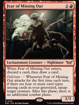 Fear of Missing Out (DSK-136) - Duskmourn: House of Horror: (nyxtouched) Foil