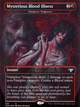 Vampires' Vengeance (VOW-339) - Innistrad: Crimson Vow / Mysterious Blood Illness (Borderless) Foil