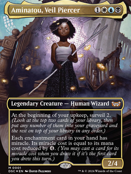 Aminatou, Veil Piercer (DSC-001) - Duskmourn: House of Horror Commander (Borderless)