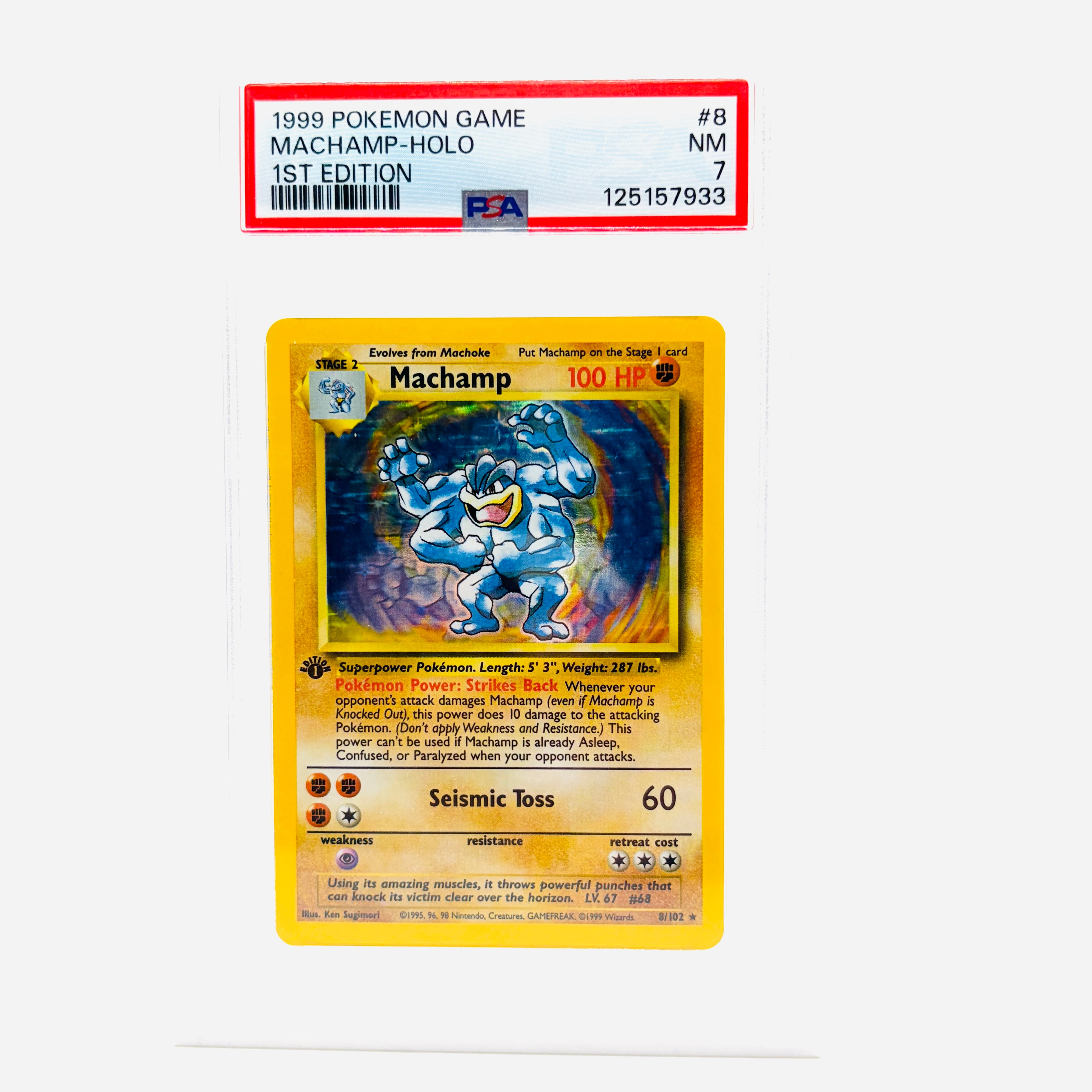 machamp first edition card PSA 7 Machamp 1st Edition Holofoil