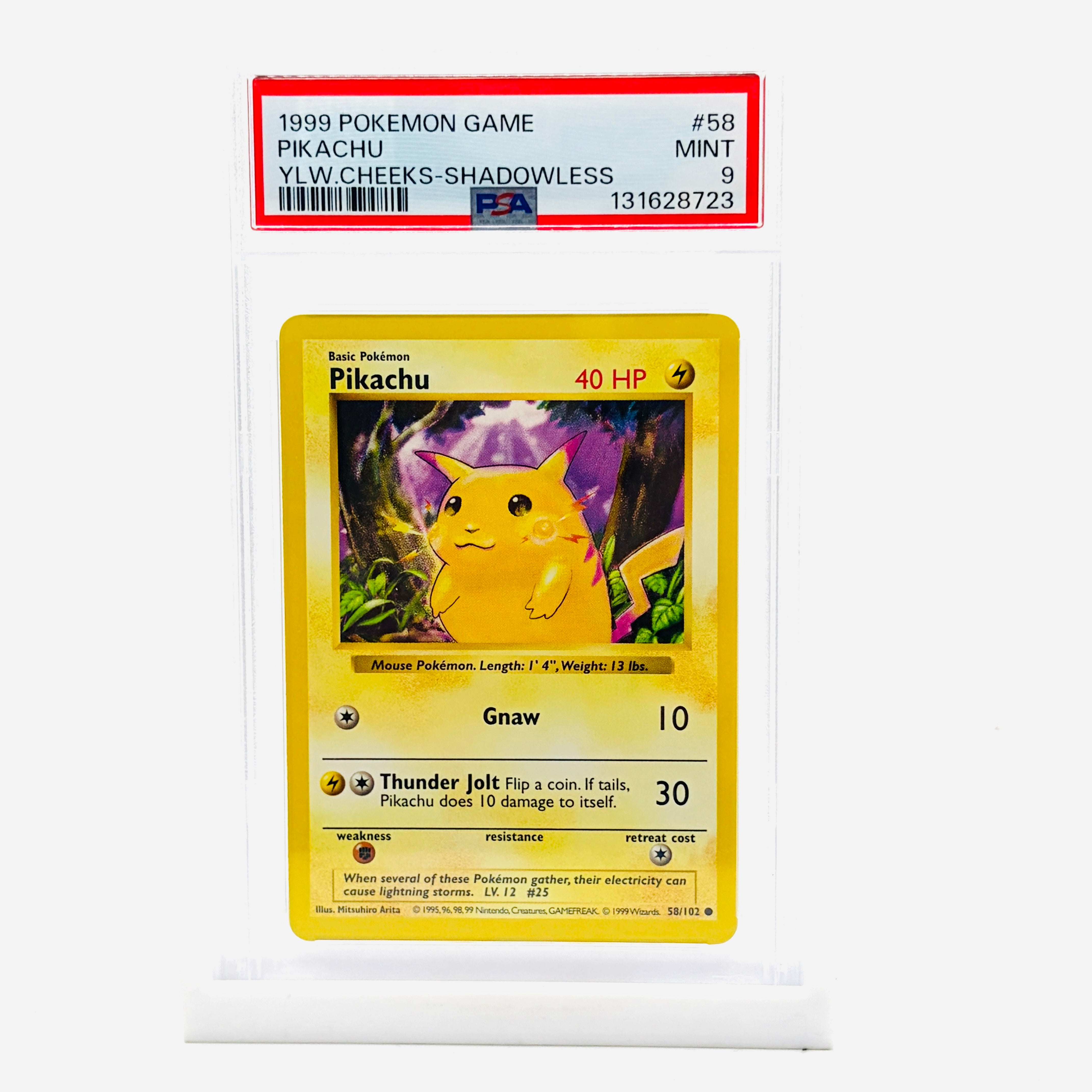 PSA 9 Pikachu Yellow Cheeks Shadowless