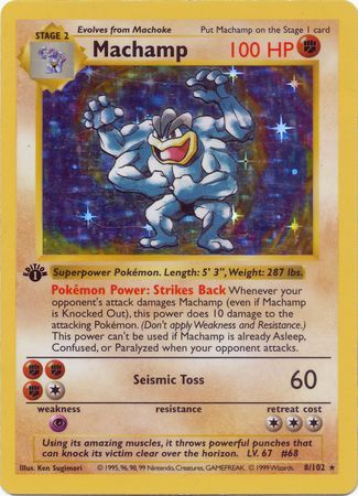 Machamp (8/102) (Shadowless) [Base Set 1st Edition]