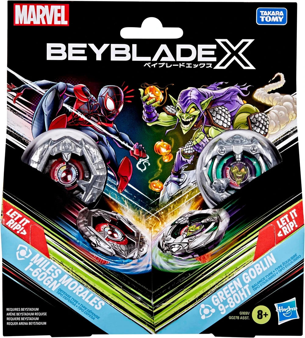 Beyblade X Miles Morales 1-60GN & Green Goblin 9-80HT