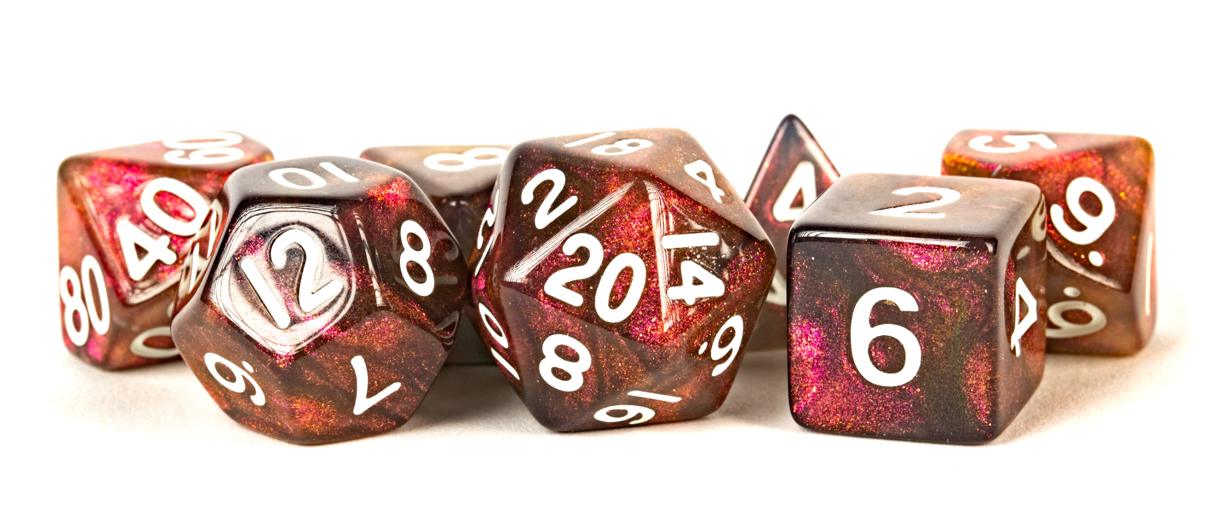 Fanroll by MDG - Acrylic 7 Dice Set - Stardust: Supervolcano (16mm)