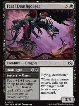 Feral Deathgorger // Dusk Sight (TDM-080) - Tarkir: Dragonstorm Foil