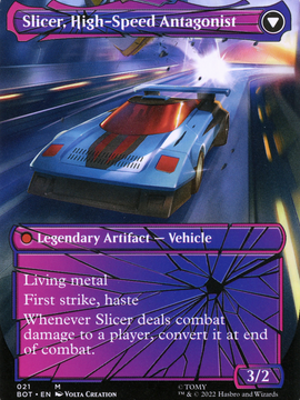 Slicer, Hired Muscle // Slicer, High-Speed Antagonist (BOT-021) - Transformers: (shatteredglass, convertdfc) (Borderless)
