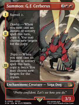 Summon: G.F. Cerberus (FIN-368) - FINAL FANTASY: (enchantment) (Borderless) Foil