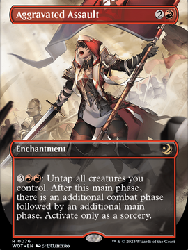 Aggravated Assault (WOT-076) - Wilds of Eldraine: Enchanting Tales (Borderless) Foil