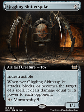 Giggling Skitterspike (DSC-066) - Duskmourn: House of Horror Commander: (Extended Art)